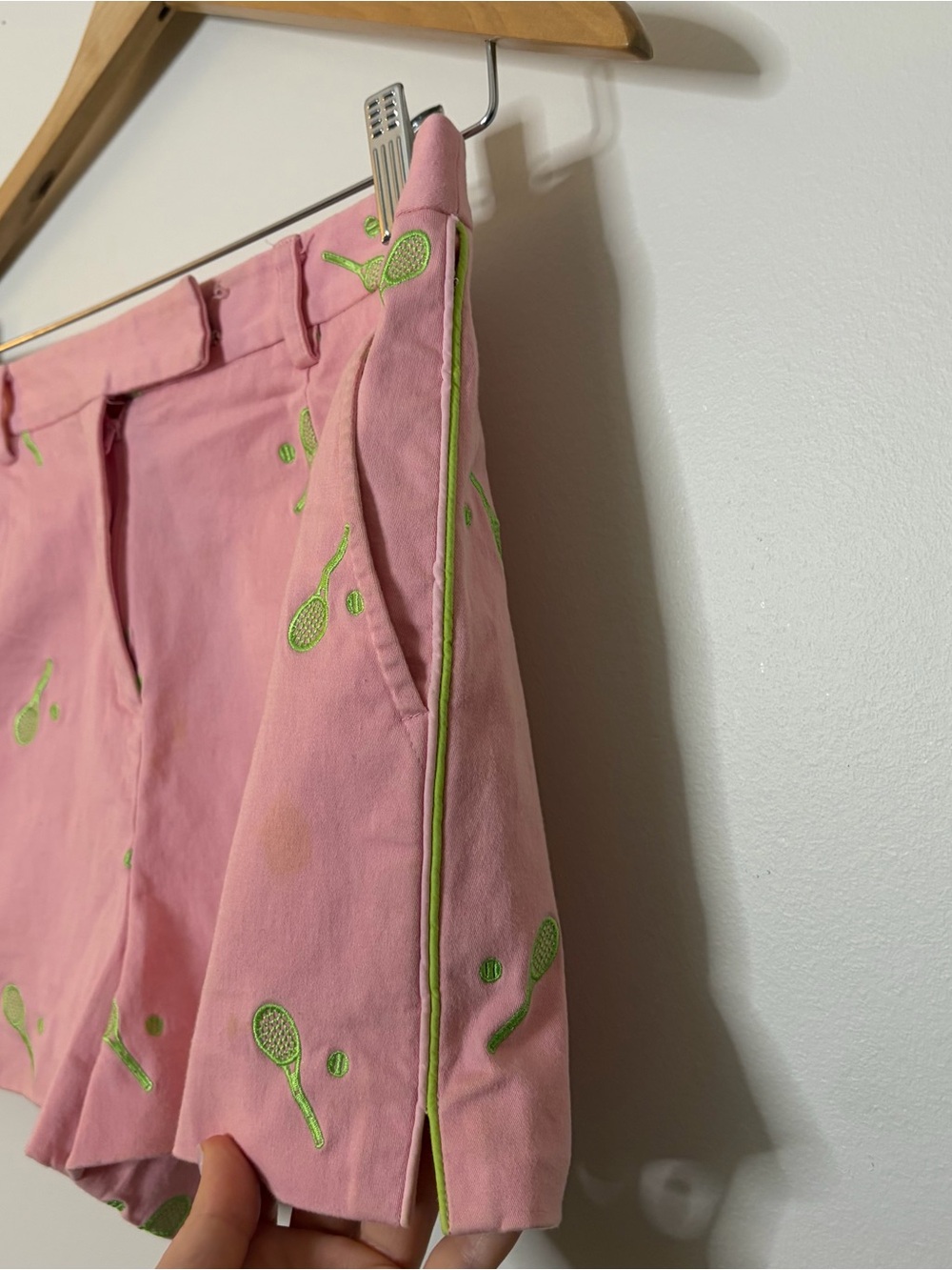 Lilly Pulitzer Pink Embroidered Tennis Racket Shorts size 6 - Picture 6 of 7